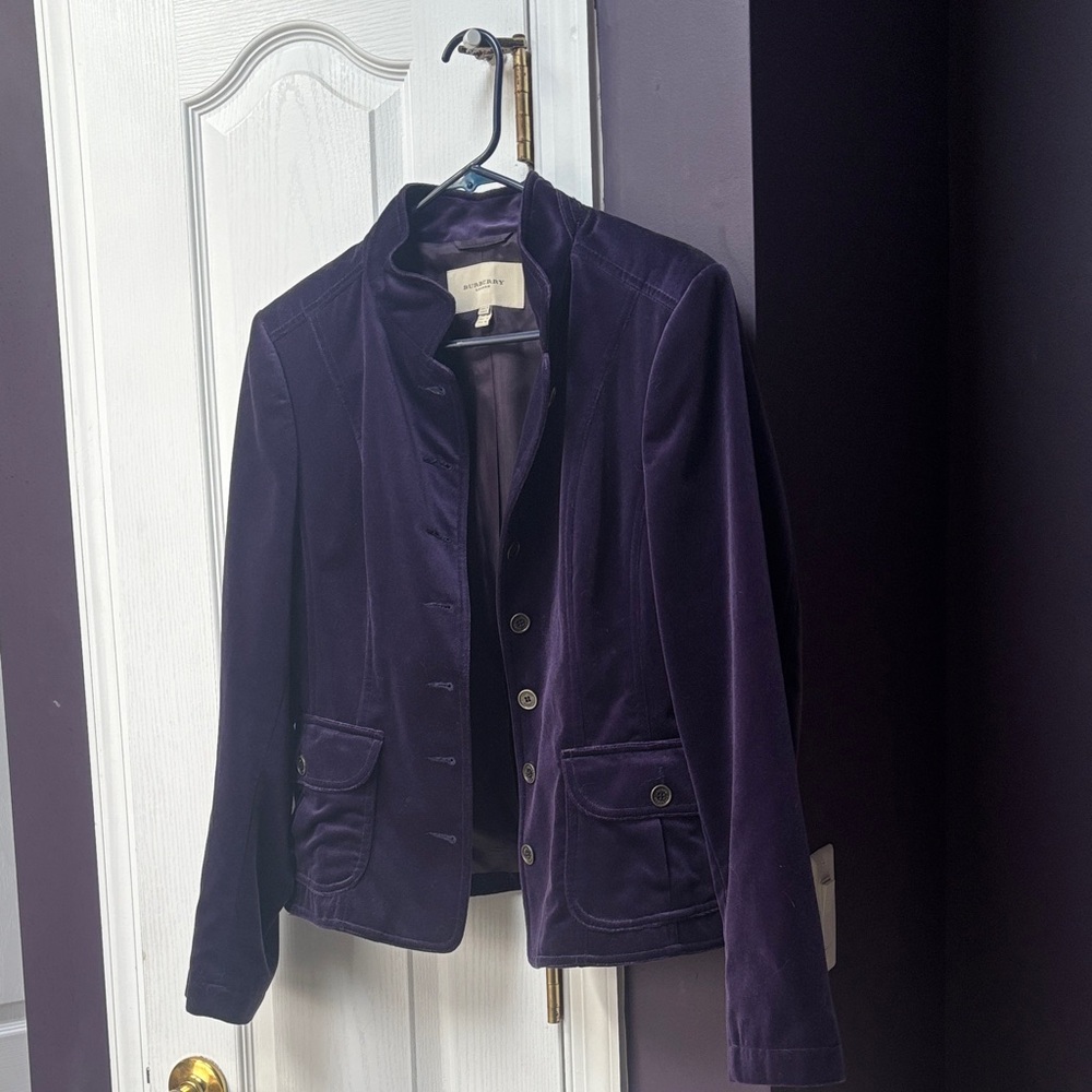 Burberry Deep Purple Velvet Women's Blazer